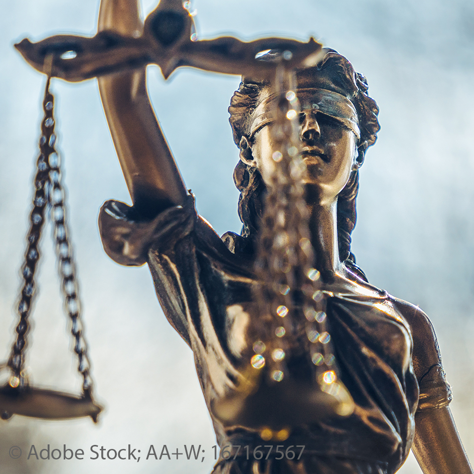 Die Figur Justitia.