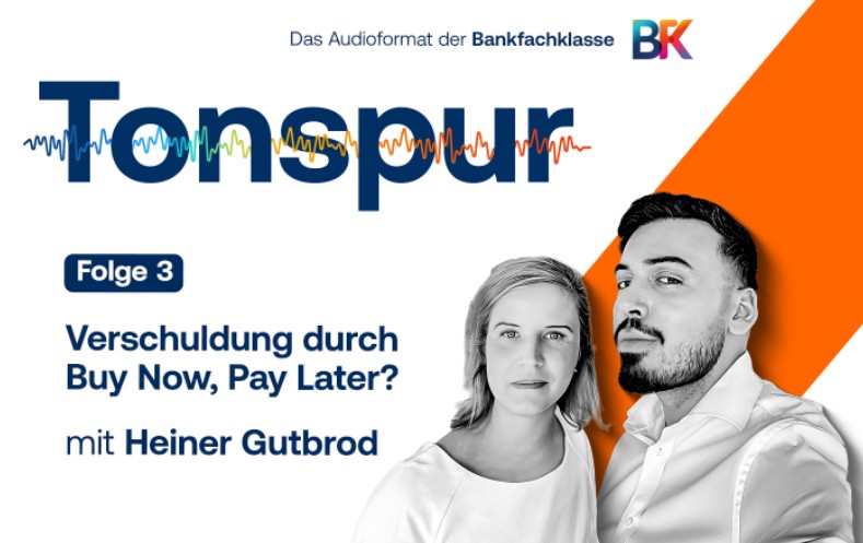 Cover Podcast Tonspur Folge 3: Buy Now, Pay Later; Gast: Heiner Gutbrod; Hosts: Jana Both und Ares Abasi